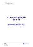 CAP Cuisine post-bac en 1 an