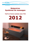 Baignoires et massages FCM / Tarif 2012