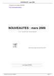 NOUVEAUTES : mars 2009