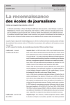 La reconnaissance des écoles de journalisme