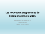 Les nouveaux programmes de l`école maternelle 2015