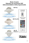 Mode d`emploi. Détecteur de mouvement 360° télécommandable et