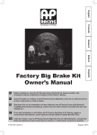 Factory Big Brake Kit Owner`s Manual