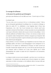 Le courage de réformer et de poser les questions qui dérangent