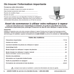 Avant de commencer à utiliser votre nettoyeur à vapeur Où