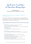 Guide pour la pratique de l`éducation thérapeutique