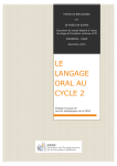 LE LANGAGE ORAL AU CYCLE 2