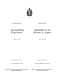 Food and Drug Regulations Règlement sur les aliments et drogues