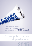 Offre tarifaire 2015 - Le Quotidien Jurassien