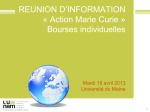 PRESENTATION - Actions Marie Curie, Bourses individuelles