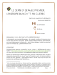 le dernier sera le premier. l`histoire du conte au québec