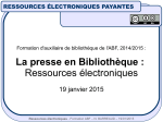 La presse en Bibliothèque : Ressources électroniques