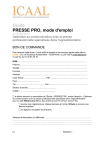 Guide PRESSE PRO, mode d`emploi