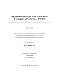 Implantation et usages d`un réseau social d`entreprise