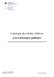 Catalogue des études relatives à la Littérature