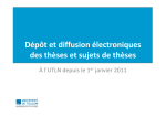 Dépôt et diffusion électroniques des thèses et sujets de thèses