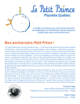 Communiqué de Presse Le Petit Prince Planète