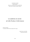 Les épidémies de suicide: de l`effet Werther à l`effet Internet