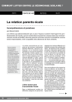 La relation parents-école - La Ligue de l`enseignement