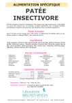 Alimentation spécifique - pâtée Insectivore et Frugivore