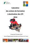 Calendrier des actions de formation pour CPI 2016 Ce