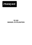 SC-920 MANUEL D`UTILISATION (FRANCAIS)