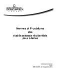 Normes et Procédures des établissements résidentiels pour adultes