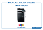 Nouveaux photocopieurs Mode d`emploi