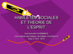 HABILETÉS SOCIALES ET THEORIE DE L`ESPRIT