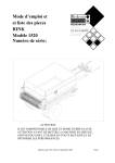 Mode d`emploi et et liste des pieces RINK Modèle 1520 Numéro de