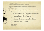 Le contrat avec les élèves, c`est…