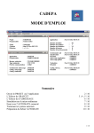 CADEPA MODE D`EMPLOI Sommaire