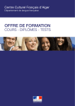 OFFRE DE FORMATION - Institut Français d`Algérie