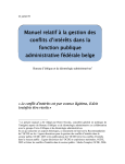 Manuel relatif à la gestion des conflits d`intérêts dans la