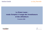 Le Green Lease : mode d`emploi à l`usage des investisseurs et des