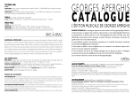 catalogue - Georges Aperghis