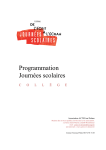 Programmation Journées scolaires