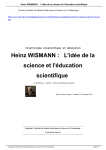 Heinz WISMANN : L`idée de la science et l`éducation