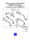 Microscope d`opération OPMI® PROergo monté sur les statifs S7