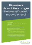 Détenteurs de mobiliers usagés Site internet Valdelia mode d`emploi