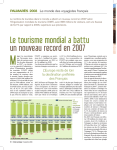 Le tourisme mondial a battu un nouveau record en 2007