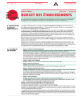 Budget des établissements (Mode d`emploi)