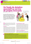 Un fonds de dotation associatif au service de projets innovants