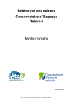 Référentiel des métiers - Fédération des Conservatoires d`espaces