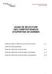 GUIDE DE RELECTURE DES COMPTES RENDUS D`EXPERTISE