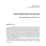 RITES PERSONNELS DE PASSAGE