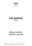SUB HORIZON Mode d`emploi Owner`s manual