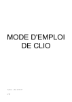 MODE D`EMPLOI DE CLIO