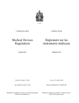 Medical Devices Regulations Règlement sur les