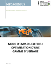 mode d`emploi jeu FUI5 : optimIsation d`une gamMe D`USINAGE